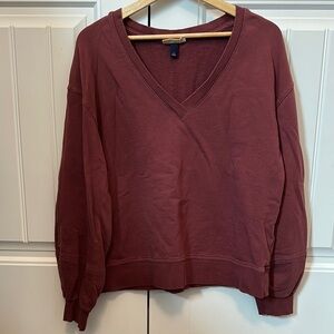 V-Neck Maroon Sweatshirt